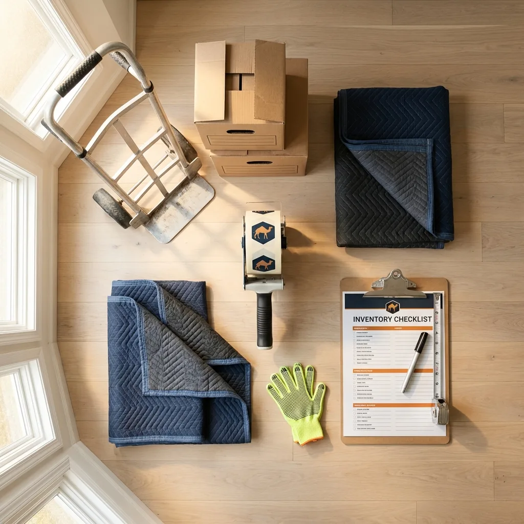 Professional moving supplies and packing materials layout for Shapleigh residential relocations